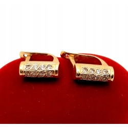 Złote kolczyki z Cyrkoniami PR.585 W:3,69gr InterSKLEP