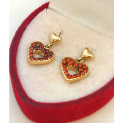 Złote kolczyki wiszące serca, sztyft Pr.585 W:2,30gr NOWE InterSKLEP