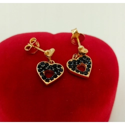 Złote kolczyki wiszące serca, sztyft Pr.585 W:2,26gr NOWE InterSKLEP