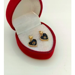 Złote kolczyki wiszące serca, sztyft Pr.585 W:2,26gr NOWE InterSKLEP