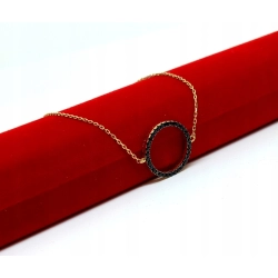 Złota bransoletka kółko z cyrkoniami PR.585 W:2,07gr Dł.18,5cm InterSKLEP