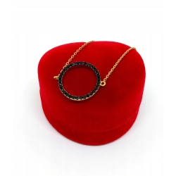 Złota bransoletka kółko z cyrkoniami PR.585 W:2,07gr Dł.18,5cm InterSKLEP