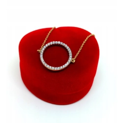 Złota bransoletka kółko z cyrkoniami PR.585 W:2,07gr Dł.18,5cm InterSKLEP