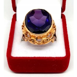 Złoty pierścionek z Ametystem PR.585 W:13,05g R.15 s