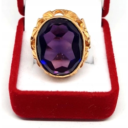Złoty pierścionek z Ametystem PR.585 W:13,05g R.15 s