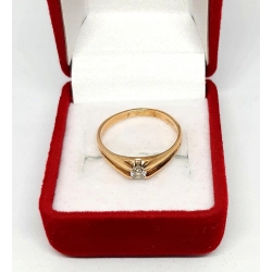 Złoty pierścionek z Cyrkonią PR.585 W:2,01gr R.11 .