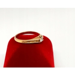 Złoty pierścionek z Cyrkonią PR.585 W:2,01gr R.11 .