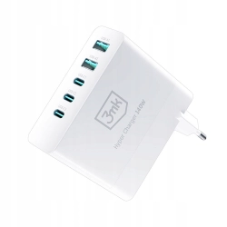 Ładowarka sieciowa 3mk 3xUSB-C+2xUSB-A uniwersalna 5000 mA 20 V biała