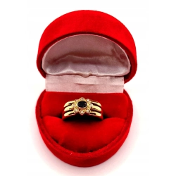 Złoty pierścionek z Szafirem i cyrkoniami PR.585 W:4,99gr R.12 InterSKLEP