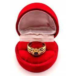 Złoty pierścionek z Szafirem i cyrkoniami PR.585 W:4,99gr R.12 InterSKLEP