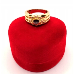 Złoty pierścionek z Szafirem i cyrkoniami PR.585 W:4,99gr R.12 InterSKLEP