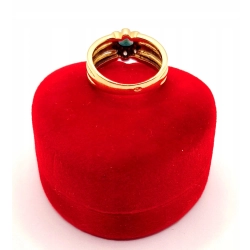 Złoty pierścionek z Szafirem i cyrkoniami PR.585 W:4,99gr R.12 InterSKLEP