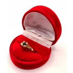 Złoty pierścionek z Szafirem i Diamentami PR.585 W:2,53gr R.14 InterSKLEP