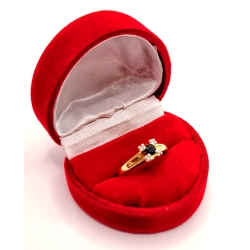 Złoty pierścionek z Szafirem i Diamentami PR.585 W:2,53gr R.14 InterSKLEP