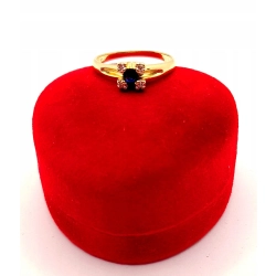 Złoty pierścionek z Szafirem i Diamentami PR.585 W:2,53gr R.14 InterSKLEP