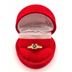 Złoty pierścionek z Szafirem i Diamentami PR.585 W:2,53gr R.14 InterSKLEP