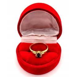 Złoty pierścionek z Szafirem i Diamentami PR.585 W:2,53gr R.14 InterSKLEP