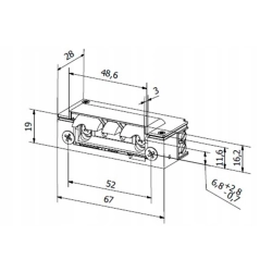 Elektrozaczep Hartte XSHD12R-C przeciwpożarowy rewersyjny z wyślizgiem 12V