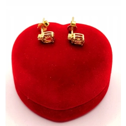 Złote kolczyki z Oliwinem sztyft PR.585 W:1,11gr InterSKLEP