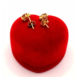 Złote kolczyki z Oliwinem sztyft PR.585 W:1,11gr InterSKLEP