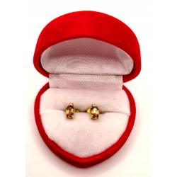 Złote kolczyki z Oliwinem sztyft PR.585 W:1,11gr InterSKLEP