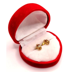 Złote kolczyki z Oliwinem sztyft PR.585 W:1,11gr InterSKLEP