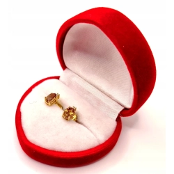 Złote kolczyki z Oliwinem sztyft PR.585 W:1,11gr InterSKLEP