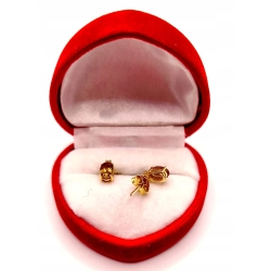 Złote kolczyki z Oliwinem sztyft PR.585 W:1,11gr InterSKLEP