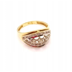 Złoty pierścionek z Diamentami i Brylantami PR.585 W:4,28gr R.25 InterSKLEP