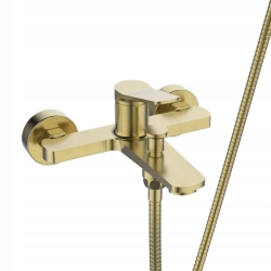 Invena Bateria wannowa zestaw natryskowy złoto szczotkowane Nestos Złoty