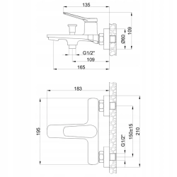 Invena Bateria wannowa zestaw natryskowy złoto szczotkowane Nestos Złoty