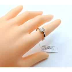 złoty pierścionek z diamentem 1,01ct Pr.750 W:2,25GR r.13