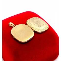 Złota zawieszka sekretnik otwierany z monogramem Pr.585 W:3,33gr