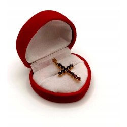 Złota zawieszka Krzyżyk z Granatami Pr.585 W:1,93gr