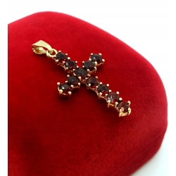 Złota zawieszka Krzyżyk z Granatami Pr.585 W:1,93gr