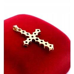 Złota zawieszka Krzyżyk z Granatami Pr.585 W:1,93gr