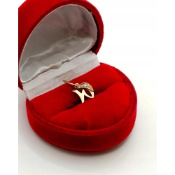 Złota zawieszka Litera W z cyrkonią Pr.585 W:0,62gr