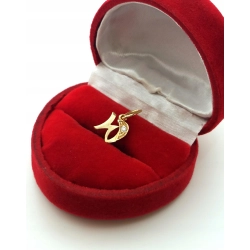 Złota zawieszka Litera W z cyrkonią Pr.585 W:0,62gr