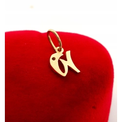 Złota zawieszka Litera W z cyrkonią Pr.585 W:0,62gr