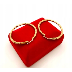 Złote kolczyki koła kółka Pr.585 W:4,39gr Śred. 3,7cm