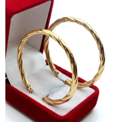 Złote kolczyki koła kółka Pr.585 W:4,39gr Śred. 3,7cm