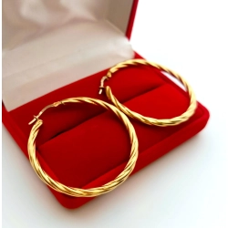 Złote kolczyki koła kółka Pr.585 W:4,39gr Śred. 3,7cm