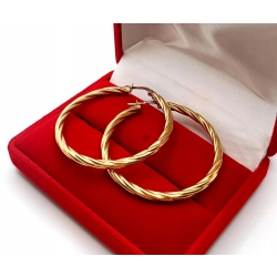 Złote kolczyki koła kółka Pr.585 W:4,39gr Śred. 3,7cm