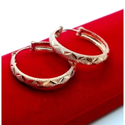 Złote kolczyki koła kółka zdobione Pr.585 W:2,73gr Śred:2,2cm