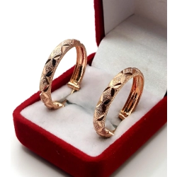 Złote kolczyki koła kółka zdobione Pr.585 W:2,73gr Śred:2,2cm