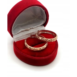 Złote kolczyki koła kółka zdobione Pr.585 W:2,73gr Śred:2,2cm