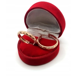 Złote kolczyki koła kółka zdobione Pr.585 W:2,73gr Śred:2,2cm