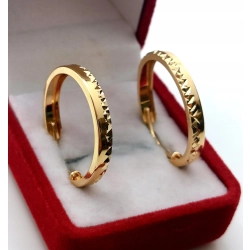 Złote kolczyki koła kółka Pr.585 W:2,38gr Śred: 2cm