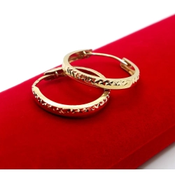 Złote kolczyki koła kółka Pr.585 W:2,38gr Śred: 2cm