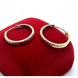 Złote kolczyki koła kółka Pr.585 W:2,38gr Śred: 2cm